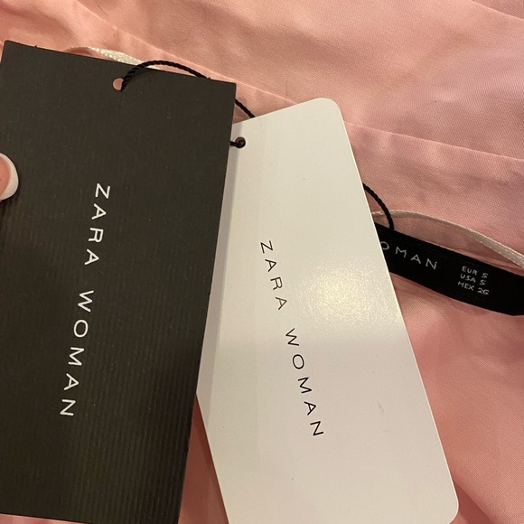 Zara Womens Pink Tunic with High Low Asymmetrical Hemline W Drawstring / S / NWT - Picture 13 of 16